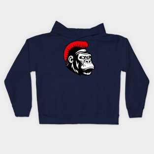 Gorilla With Red Mohawk Silhouette Design Kids Hoodie